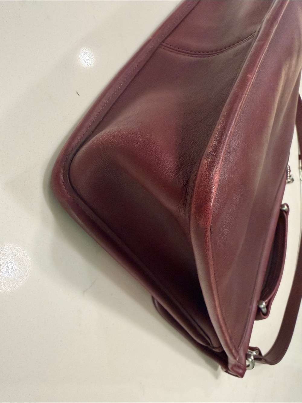 Vintage Coach Willis 90s Currant Burgundy made in USA - Picture 6 of 10